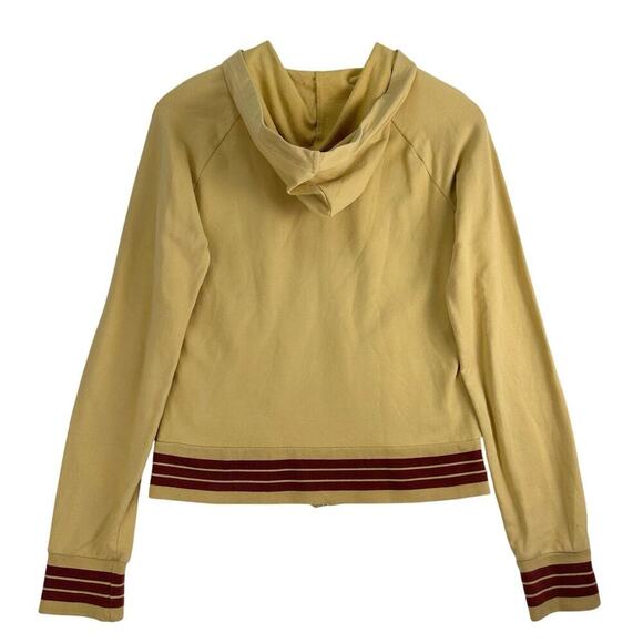 ENYCE Houndstooth Full Zip Jacket Hooded Embroidered Logo Mustard/Burgundy Sz SM - Picture 13 of 16